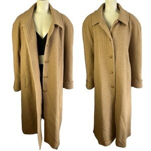 MACKINTOSH NEW ENGLAND WOOL CAMEL TRENCH COAT LONG OVERSIZED WINTER COAT SIZE 24
